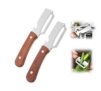 Zero Snag - Pelador de madera, 2 unidades, pelador de verduras multifuncional, pelador de cocina, diseño robusto de acero inoxidable para verduras y frutas, mango ergonómico para pelar de manera