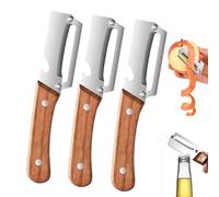 Zero Snag Wooden Peeler, 2-in-1 Multifunctional Stainless Steel Peeler with Bottle Opener, Stainless Steel Wide Blade for Potato Pumpkin Fruit (3PC)