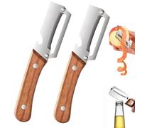 Zero Snag Wooden Peeler, 2-In-1 Multifunctional Vegetable with Bottle Opener for Potato, Pumpkin, Carrot, Fruit Veggie (2Pcs)