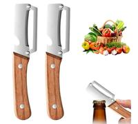 Zero Snag Wooden Peeler, Multi-functional Kitchen Vegetable Peeler with Wooden Handle, Stainless Steel Blade and Bottle Opener - Ideal Kitchen Tool for Fruits and Vegetables (2 Pcs)