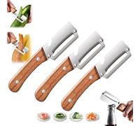 Zero Snag Wooden Peeler, Zero Snag Wooden Kitchen Tool, 2-In-1 Multifunctional Vegetable Peeler with Bottle Opener, for Potato, Pumpkin, Carrot, Fruit Veggie Prep (3pcs)