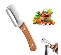 Zero Snag Wooden Peeler, Zero Snag Wooden Kitchen Tool, 2 in 1 Stainless Steel Vegetable Peeler with Bottle Opener, Non Slip Woodens Handle for Potato Apple Carrot Pumpkin Fruit (1 PC)