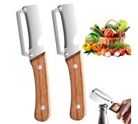 Zero Snag Wooden Peeler, Zero Snag Wooden Kitchen Tool, 2 in 1 Stainless Steel Vegetable Peeler with Bottle Opener, Non Slip Woodens Handle for Potato Apple Carrot Pumpkin Fruit (2 PCS)
