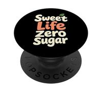 Zero Sugar Lifestyle Keto Control de glucosa bajo en carbohidratos PopSockets PopGrip Adhesivo