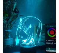 Zero Two, Darling in The Franxx, luz nocturna óptica 3D para niños, figuras de anime japonés, lámpara de mesa, mando a distancia USB