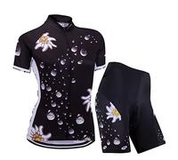 ZEROBIKE Kit de Manga Corta Jersey de Ciclo Bici del Camino para Mujer, Conjunto Ropa Al Aire Libre Transpiración para La Bicicleta, L, 0018