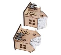 Zerodeko 1 Juego 1 Juego De Inflables Navideños para Decoración De Fiestas Casas Iluminadas De Navidad Casas De Pueblo De Nieve Casas para Adornar Edificios De Pueblos 2 Piezas