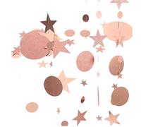 Zerodeko 1 Juego Guirnalda De Estrellas Y Círculos Rosa Dorado Decoración para Cumpleaños Bodas Y Fiestas Metros Un Toque Y Romántico Celebraciones 2 Piezas