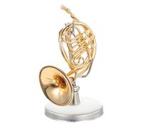 Zerodeko 1 Juego Modelo De Cuerno Soporte De Trompa Bocina Tuba De Juguete Cuerno Francés Juguetes De Tallo Adorno De Cuerno En Miniatura Banda Instrumentos Cuerna Golden Planchar