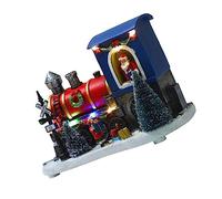 Zerodeko 1 Pc Decoración navideña pequeño árbol de Navidad Tren del arbol de Navidad Rojo condujo Hombre led Lights lamparas led Suministro de Navidad decoración del hogar Resina Colorful