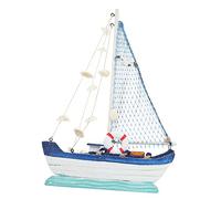 Zerodeko 1 Pc Vela Mediterranea Equipo De Muestra Timón Decoración Modelo De Decoración De La De Playa Hogar Náutico Mini Juguete De Vela Avión De Madera Blue