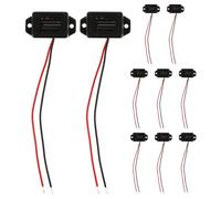 Zerodeko 10 Altavoces de Alarma con zumbador Potente, Dispositivo electrónico de Advertencia de 9 V, Color Negro, Sirena electrónica , recordatorio de señal para Camiones o maquinaria.