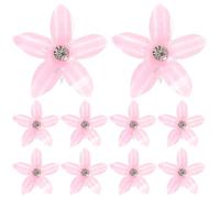 Zerodeko 10 Mini Pinzas Pelo Forma de Flor Rosa para Niña, Hechas de Cristal, Clásicas para Decorar el Cabello en Viajes o Compras
