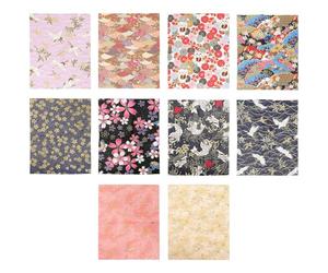 Zerodeko 10 Piezas de Telas de Algodón Dorado para Acolchar Diy, Material para Patchwork y Costura, Hojas Prácticas para Manualidades Creativas en Embellecimiento del Varios estilos
