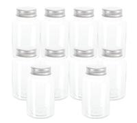Zerodeko 10 Piezas Tarros de Plástico Reutilizables Tipo Mason con Tapa y Rosca, Pet y Aluminio, a Prueba de Fugas, para Especias y Menaje del Hogar, Cocina y Organización