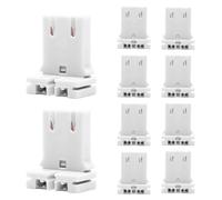 Zerodeko 10 Soportes Portalámparas Fluorescentes T8/T12 U Tipo Base para Lámpara LED Compatibles Tubo de Luz para Hogar y Oficina Kit 10 Piezas Fácil Instalación