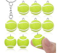 Zerodeko 10 Unidades Dijes de Joyería de Tenis Mini 2cm Diseño Creativo y Tamaño Portátil para Colgantes Deportivos y Llaveros Temáticos de Deportes