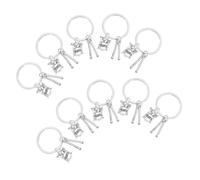 Zerodeko 10 Unidades Llavero de Batería Miniatura para Aficionados la Música Llavero Pequeño para Bateristas y Profesores Regalo Retro de Banda de Rock Souvenir para Graduación y Clase de