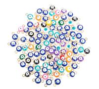 Zerodeko 100 Piezas de Colgantes de Mal de Ojo de Aleación Resistente 6 Mm Multicolor para Pulseras y Collares Diy, Adornos de Joyería Manualidades, Suministros para Hacer Pendientes