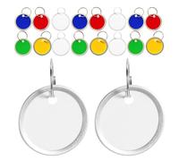 Zerodeko 100 Piezas Etiquetas de Llaves Redondas Llaveros Redondos en Blanco 31mm, Metal Ligero y Papel, Escribibles, Ligeras, Anilla Metálica, para Llaves y Organización Diaria en Oficina