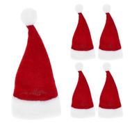 Zerodeko 10piezas Mini Gorro de Papá Noel Decoración Gorro de Piruleta para Fiestas Navideñas Suministros Decorativos para Árboles de Navidad