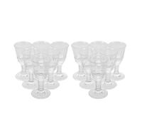 Zerodeko 12 Mini Vasos Pequeños de Vidrio Base Gruesa y Pie Alto, Copas Elegantes para Whisky y Cócteles, Ideales para Reuniones y Fiestas en Casa