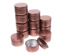 Zerodeko 12 Piezas Unidades Tarros para Velas de Aluminio Recipientes Vacíos para Velas con Diseño Sellado Envases Metálicos Pequeños para Almacenamiento de Cera Aromática Uso Artesanal y