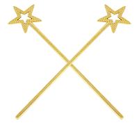 Zerodeko 12 Piezas Varita con Brillo Dorado para Niñas, Ligera | Plástico Dorado, Forma y Estilo Mágico, para Eventos Escolares y Representaciones Escolares