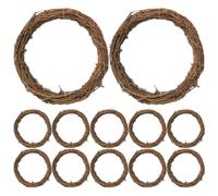 Zerodeko 12piezas Mini Aros de Corona de Vid Natural de Anillos de Ratán para Manualidades Decoración Colgante para Navidad y Primavera Adornos Rústicos para Bricolaje