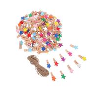 Zerodeko 150 Piezas Pinzas de Madera Mini Decorativas para Colgar Fotos y Ropa Resistentes y Portátiles para Uso Interior y Exterior Compacto