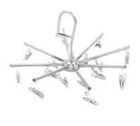Zerodeko 16piezas Perchero Plegable de Acero Inoxidable con Gancho Antiviento y Pinzas para Ropa Pañales y Toallas Organizador Resistente para Lavandería y Dormitorio Casa