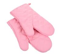 Zerodeko 1Par Guantes de Horno Rosa Gruesos Resistente al Calor de Poliéster Manoplas de Cocina Antideslizantes Protección Completa para Cocinar y Hornear Diseño Práctico con Cuerda para Colgar