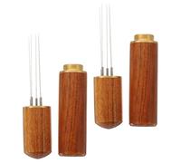Zerodeko 2 Agitadores de Café Herramienta para Espresso Mango de Madera y Acero Inoxidable Fuerte y Duradera, Adecuado para Restaurantes y Hoteles