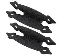 Zerodeko 2 Bisagras Antiguas para Cajón de 3,5 Pulgadas, Bisagras Vintage de Hierro Negro Diseño de Flor para Puertas de Armario y Caja Decorativa, Herrajes Resistentes para Muebles