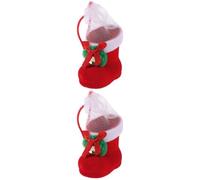 Zerodeko 2 Bolsas Porta De Papá Noel Para Guardar Dulces Adornos Para Árbol De Navidad Bolsas Portátiles Para Golosinas Navideñas Reutilizables Resistentes A La Decoloración Talla Xs