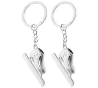 Zerodeko 2 Colgantes de Llavero Forma de Zapatillas de Ruedas en Aleación de Zinc, Decorativos para Mochila y Producción Diy, Color Plata, Pack de 2 Piezas