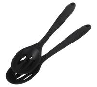 Zerodeko 2 Cucharas Ranuradas de Silicona Antideslizantes para Cocina, Resistentes al Desgaste y Fáciles de Limpiar, Pack de 2 Unidades para Uso Diario Color Aleatorio
