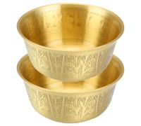 Zerodeko 2 cuencos rituales de cobre para ofrendas - Cuenco de agua espiritual budista - Plato para agua para de templo, quema de incienso, culto, oración y meditación.