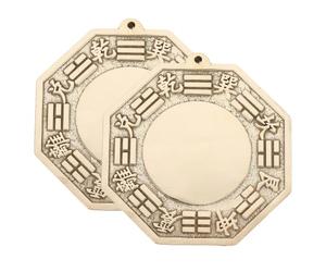 Zerodeko 2 Espejos convexos Feng Shui Bagua, de latón de 8,1 cm (3,2