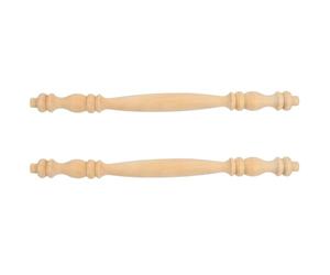 Zerodeko 2 Husillos Decorativos de Madera sin Pintar para Barandillas Interiores, 26.5 X 1.9 Cm, Columna Románica para Manualidades y Reparación del Hogar, Accesorios para Escaleras