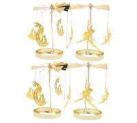 Zerodeko 2 Juegos Candelabro Giratorio Te Ligero Perfumado Vela del Pilar Dorado Decoração Christmas Decoration Candelabros De Metal Novela Candelabro Planchar Golden 2 Piezas * 2