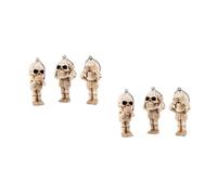 Zerodeko 2 Juegos Llavero Sin Figuritas Malvadas Oro Esqueleto No Escuches La Estatua del Mal Hogar Decoración Hallowen Original Keyring Phone Cadenas Adornos De Anillo Resina 3 Piezas * 2
