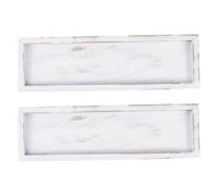 Zerodeko 2 Piezas Bandeja Diseño Vintage Rectangular Multifuncional de Madera Rústica y Estilo Campestre para Baño y Comedor