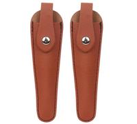 Zerodeko 2 Piezas Bolsa para Tijeras de Peluquería Cubierta de Tijera de PU Marrón Ligera y Protectora Peluqueros y Salón de Corte de Cabello