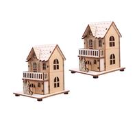 Zerodeko 2 Piezas Cabina Luminosa Luces señal de luz de neón Arboles de Navidad decoração Christmas Decor Luminosa decoración navideña Adorno de Escritorio de casa de Madera Khaki