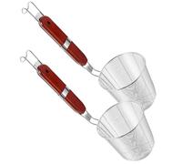 Zerodeko 2 piezas Colador de Malla de Acero Inoxidable con Mango de Madera Unidades Colador Multiuso para Cocina Espumadera Resistente para Cocer Garbanzos y Escurrir Alimentos