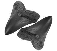 Zerodeko 2 Piezas de Dientes de Megalodón en Resina Negra, Réplica Detallada para Colección y Adorno de Oficina, Accesorio Único y Realista
