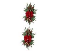 Zerodeko 2 Piezas De Navidad Perdido Coronas Navideñas Colgante De De Navidad Puerta Decoración Navideña Colgante Guirnalda Adornos Navideños para Puertas Invierno Paño Green