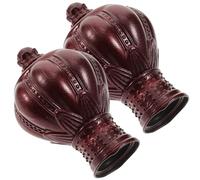 Zerodeko 2 Piezas Extremos Barra de Cortina para -28mm Tapón Cabeza Barra de Cortina Plástico Negro Uso en Dormitorio y Hogar Estilo Simple y Retro