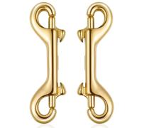 Zerodeko 2 Piezas Gancho Doble de Latón Dorado de 90mm Diseño Ovalado y Cierre Extra Seguro para Conectar y Desconectar Rápidamente en Bolsos y Correas